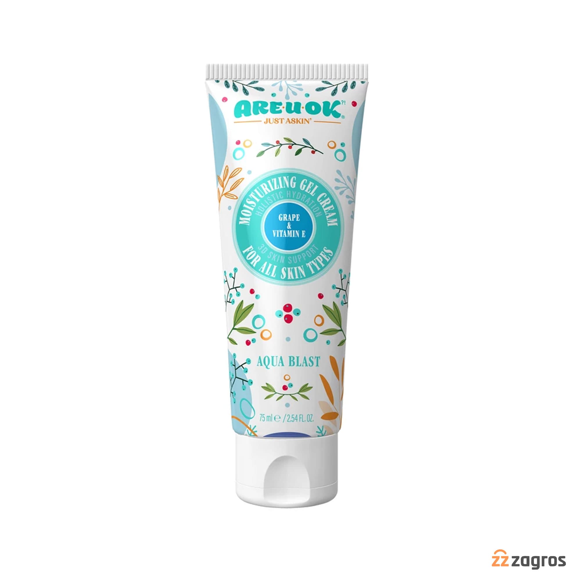 ژل کرم آبرسان آر یو اکی حاوی ویتامین E و روغن هسته انگور مناسب انواع پوست 75 میل
