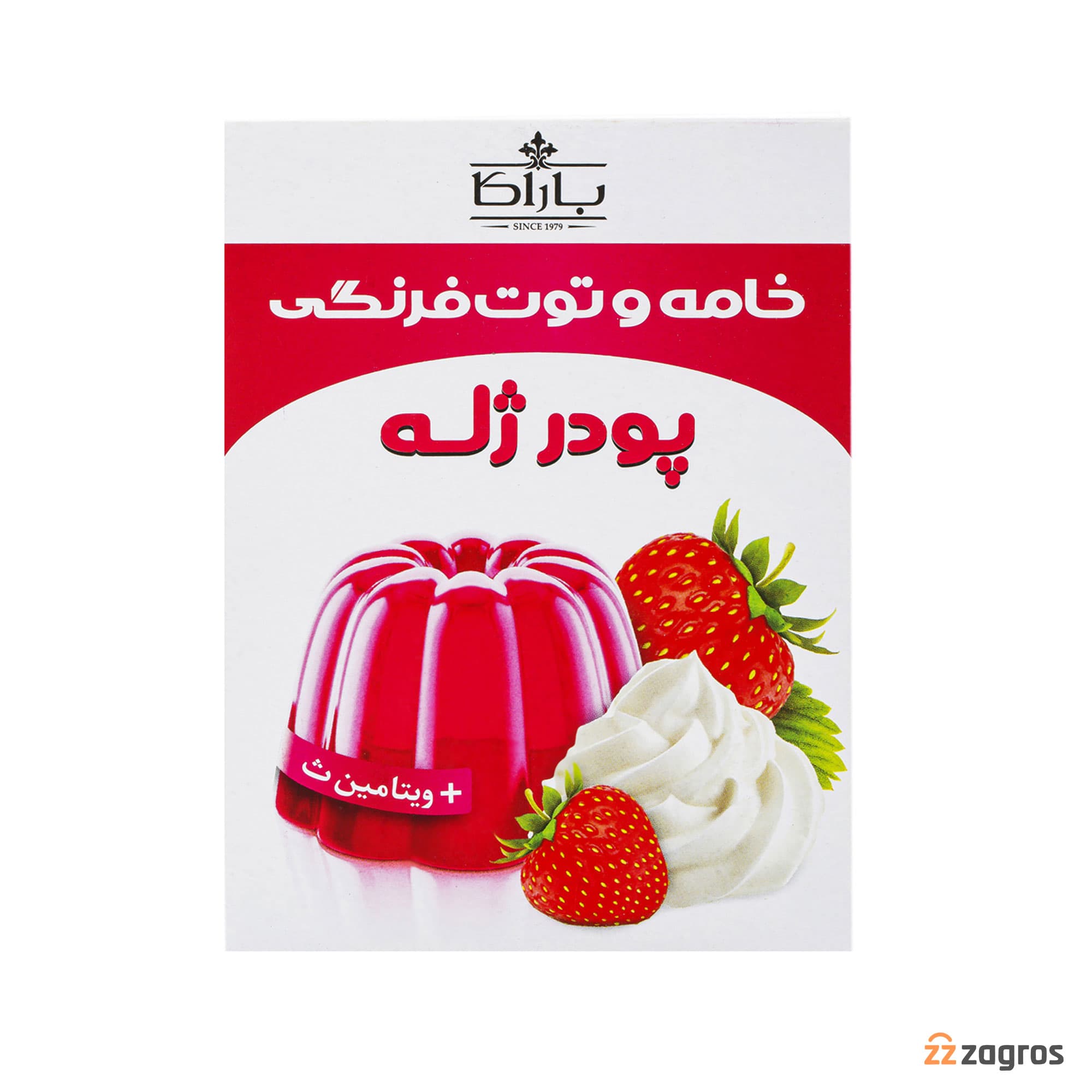 پودر ژله خامه و توت فرنگی باراکا 100 گرم