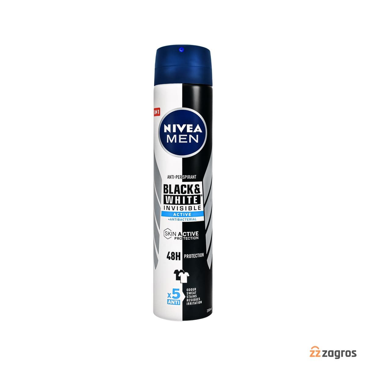 اسپری ضد تعریق مردانه نیوآ مدل Black & White Invisible Active حجم 200 میل