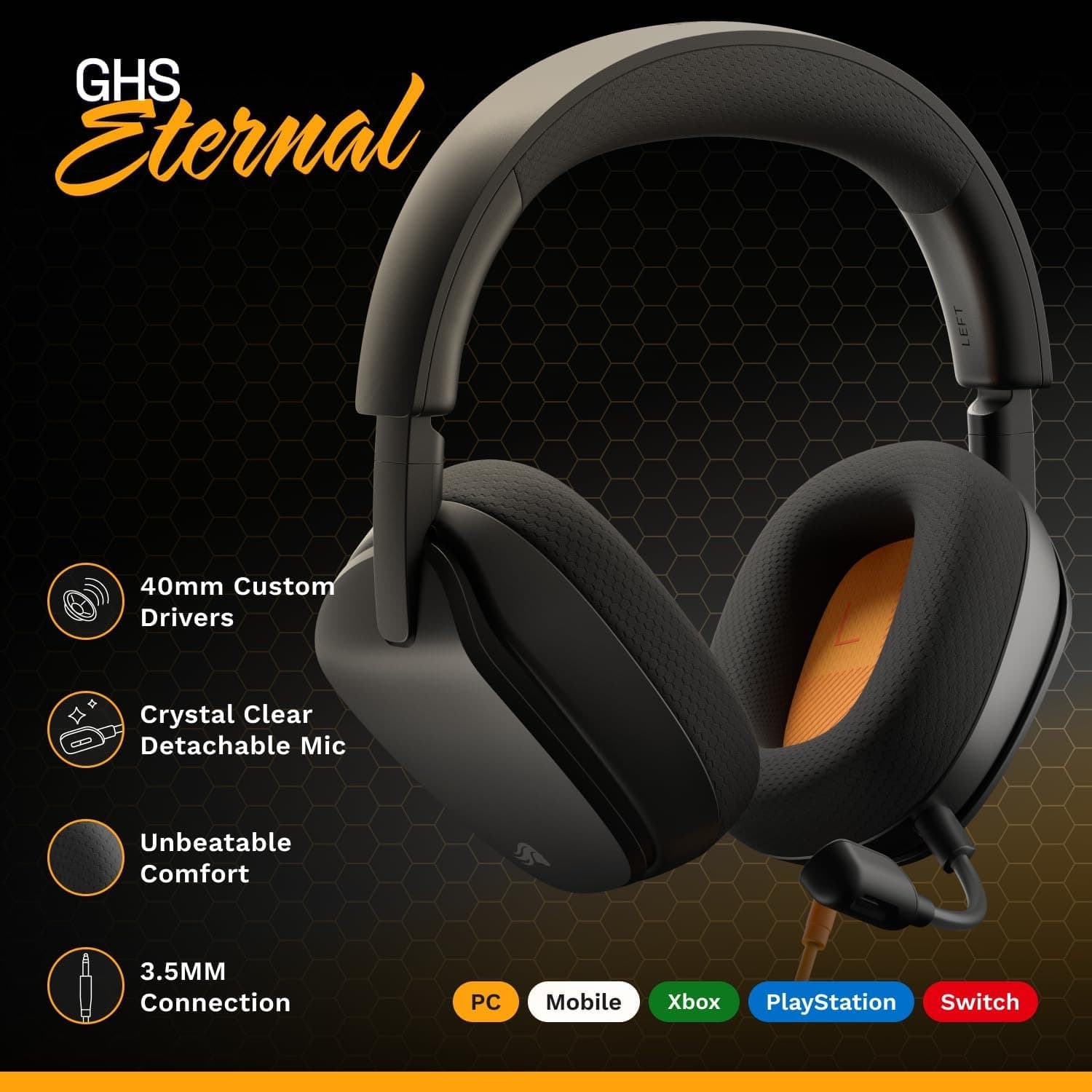 هدست GLORIOUS GHS Eternal – Stereo Black — تصویر ۱۱