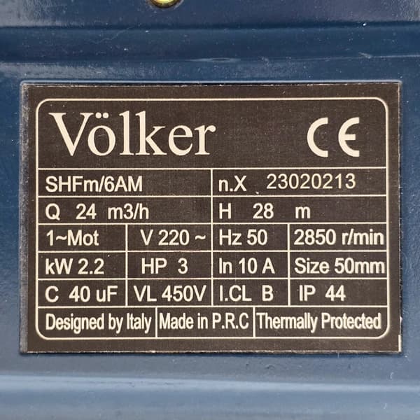 پمپ آب 3 اسب ولکر مدل Volker SHFm/6AM — تصویر ۴