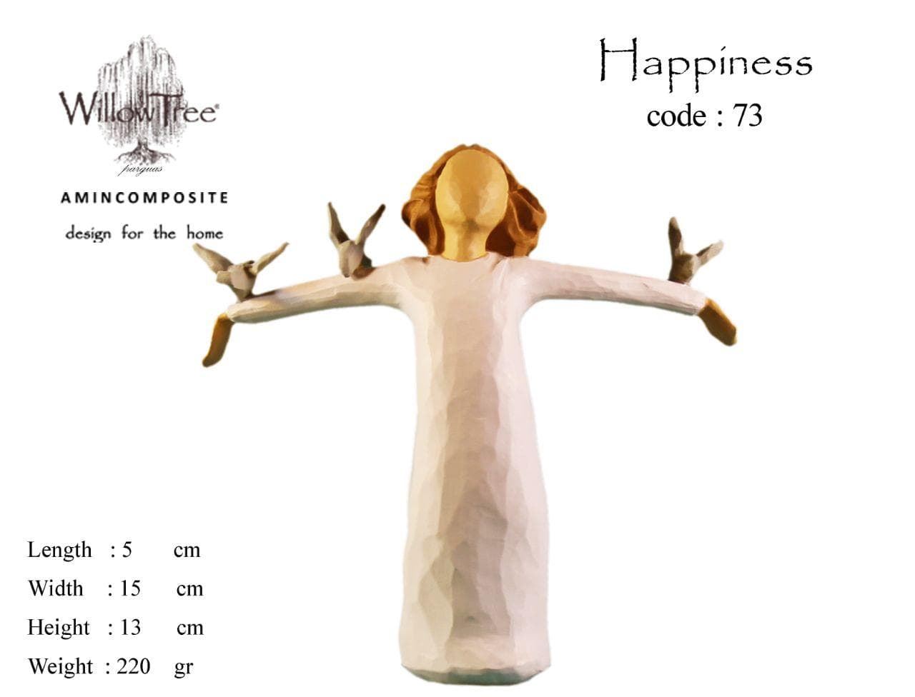 مجسمه ویلوتری مدل سعادت کد 73 WillowTree Happiness Statue — تصویر ۶