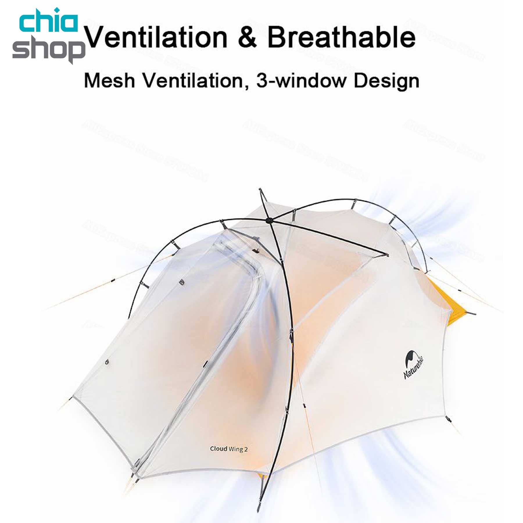 چادر نیچرهایک دو نفره Naturehike مدل Cloud UP Wings 10D‏ — تصویر ۶