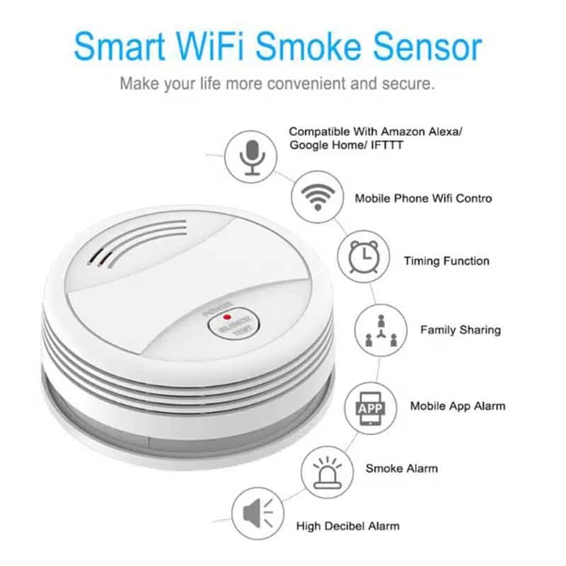 سنسور تشخیص دود فتوالکتریک هوشمند TUYA مدل WIFI — تصویر ۱۱
