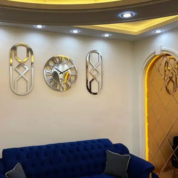 ساعت دیواری آینه ای سه تکه دکوراتیو هلیوس — تصویر ۷