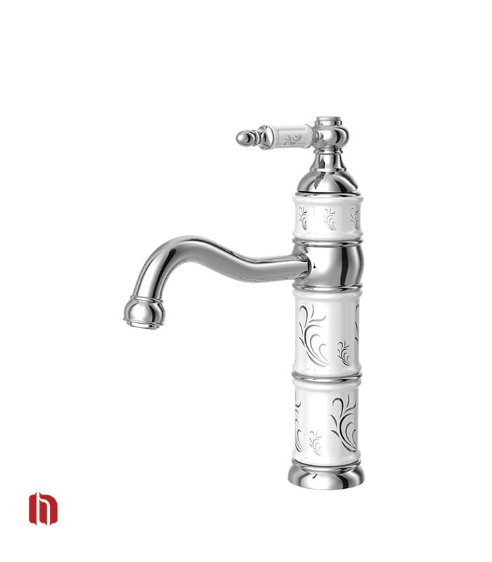 شیر روشویی کسری مدل توکیو سفید کروم — تصویر ۲