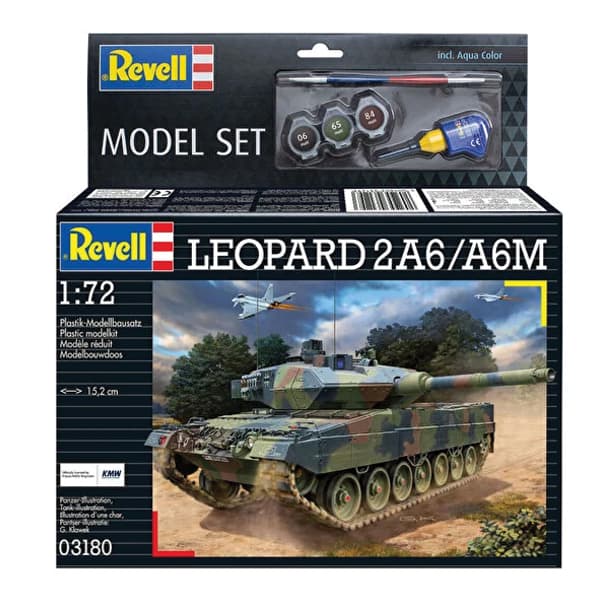 ماکت تانک ریول مدل Leopard 2A6/A6M مقیاس 1:72 کد 03180 با کیت رنگ آمیزی — تصویر ۶