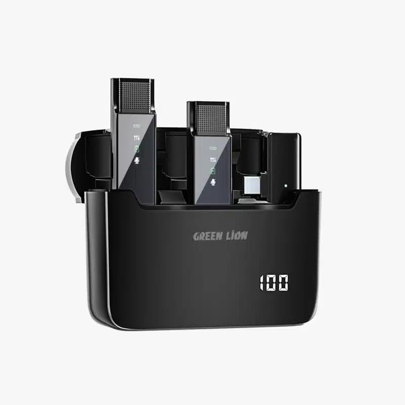 میکروفون یقهای بیسیم لایتنینگ گرین مدل GREEN 2 IN 1 DIGITAL DISPLAY MICROPHONE LITHNING