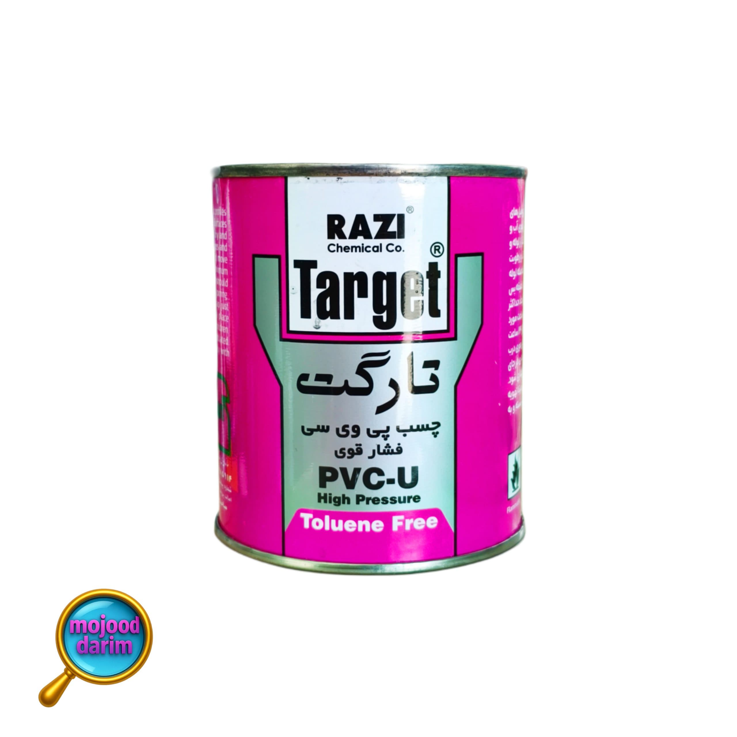 چسب لوله پی وی سی فشار قوی تارگت ربعی رازی قوطی ۲۵۰ گرم ( کارتن ۲۴ عددی )