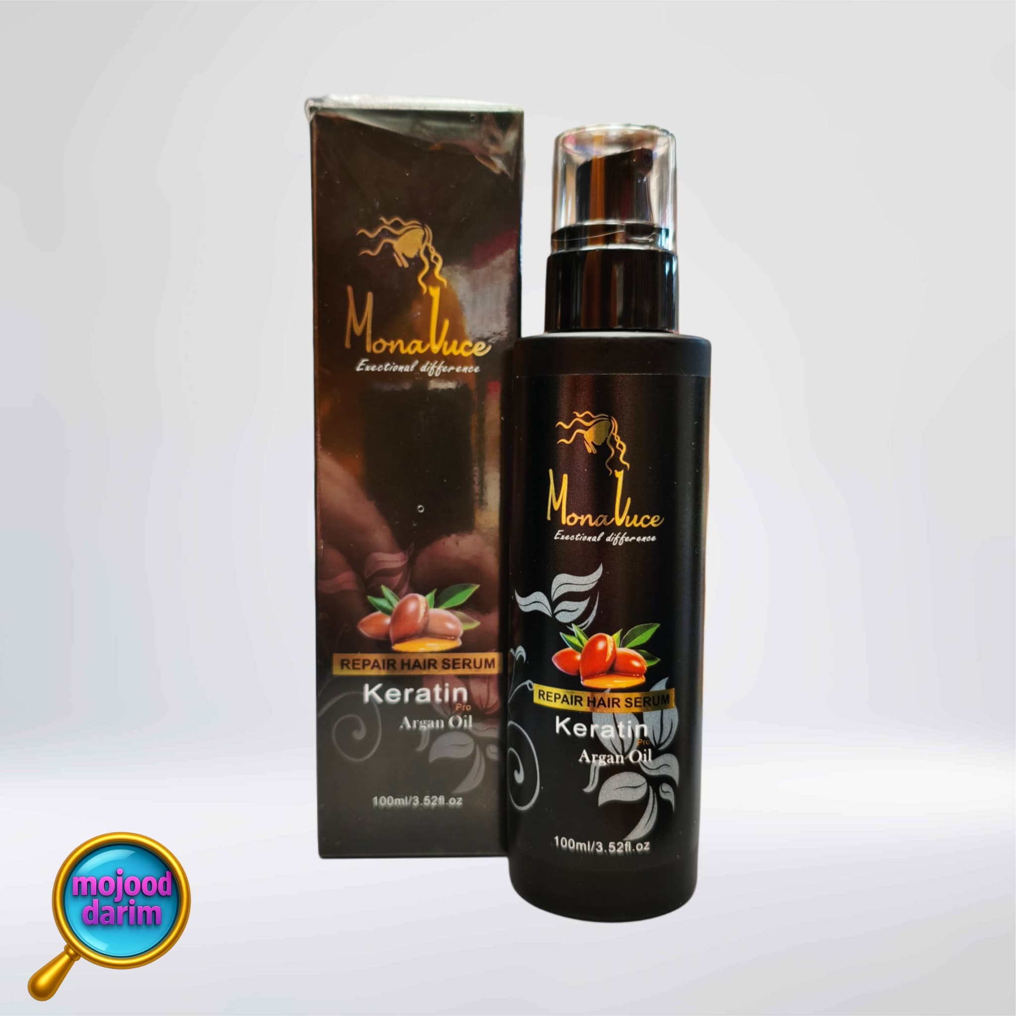 سرم مو مونالوسی روغن آرگان و کراتین ترمیم و تقویت کننده مو حجم 100 میل | Mona Luce repair hair serum