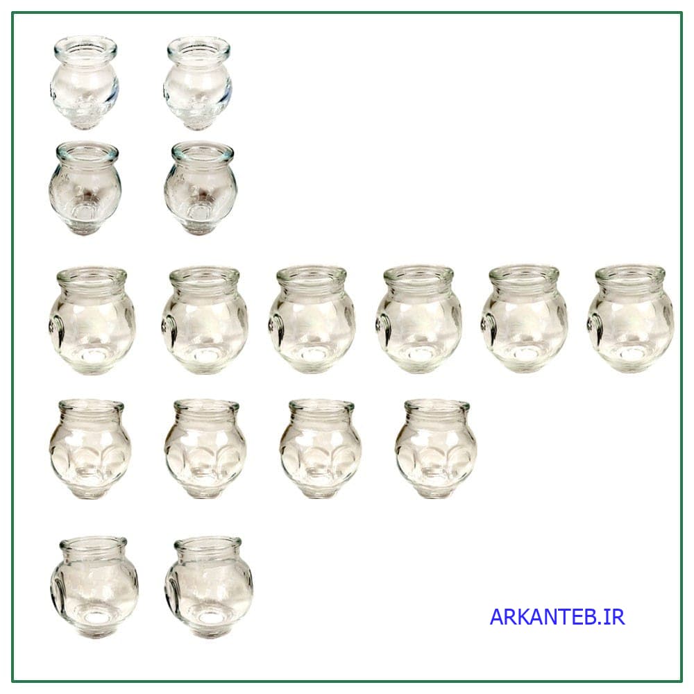 لیوان بادکش شیشه ای ست 12عددی (کل بدن) برند فالیزک ( ارسال از تهران )