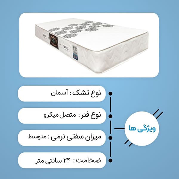 تشک سوپر طبی رویال مدل آسمان — تصویر ۱۰