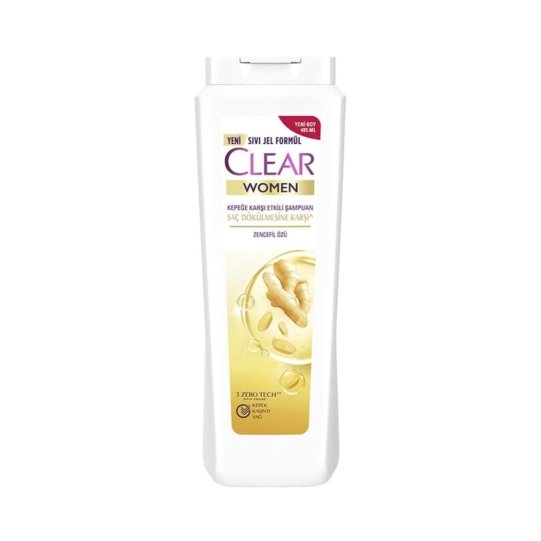 شامپو ضد شوره و ریزش مو زنانه حاوی عصاره رنجبیل کلیر Clear