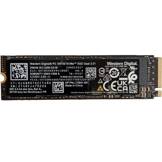 حافظه داخلی وسترن دیجیتال 256گیگ مدل sn730 ssd m.2 2280 کارکرده