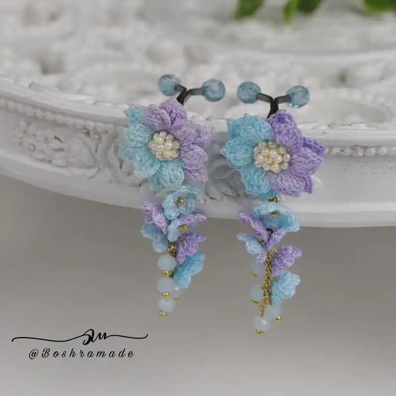 گیره روسری گل 6 پر کد 8596 — تصویر ۲