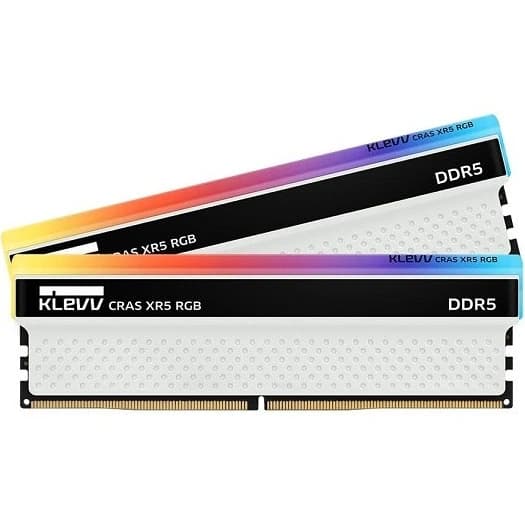 رم کامپیوتر کلو 32 گیگ ddr5 دو چنل با فرکانس 6000 cl30 مدل cras XR5 rgb سفید پلمپ