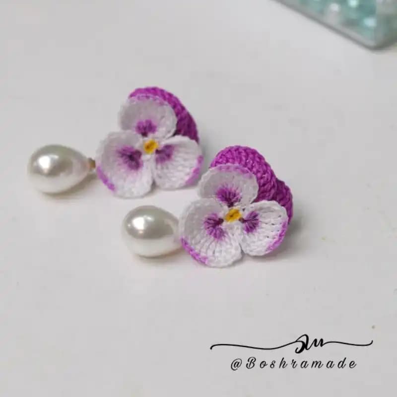 گوشواره گل بنفشه کد A538