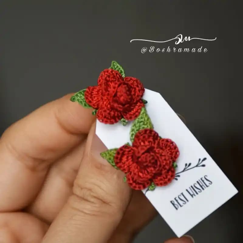 گوشواره گل رز کد A534