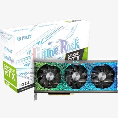 کارت گرافیک 10 گیگ rtx 3080 مدل palit gamerock بدون جعبه/ کارکرده + گارنتی 3 ماهه