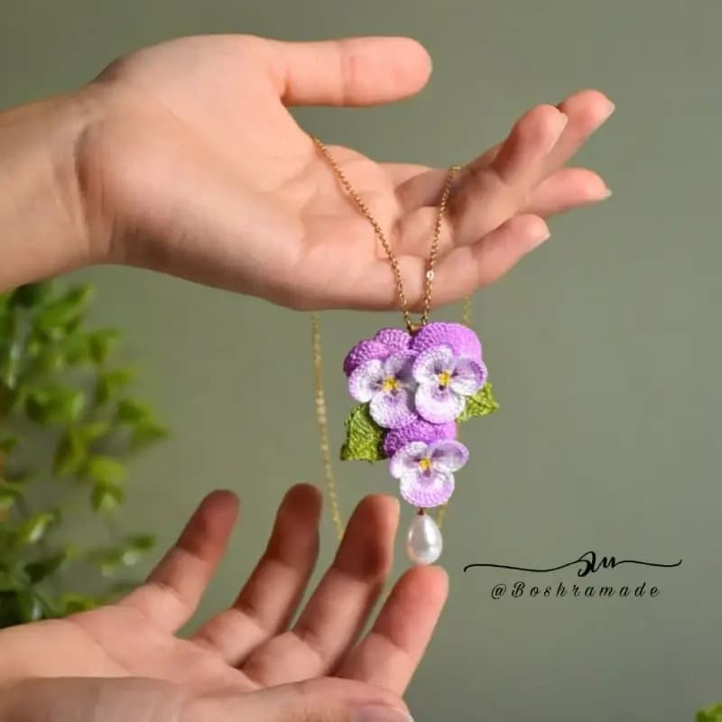 گردنبند سه گل بنفشه کدA530 — تصویر ۱۲
