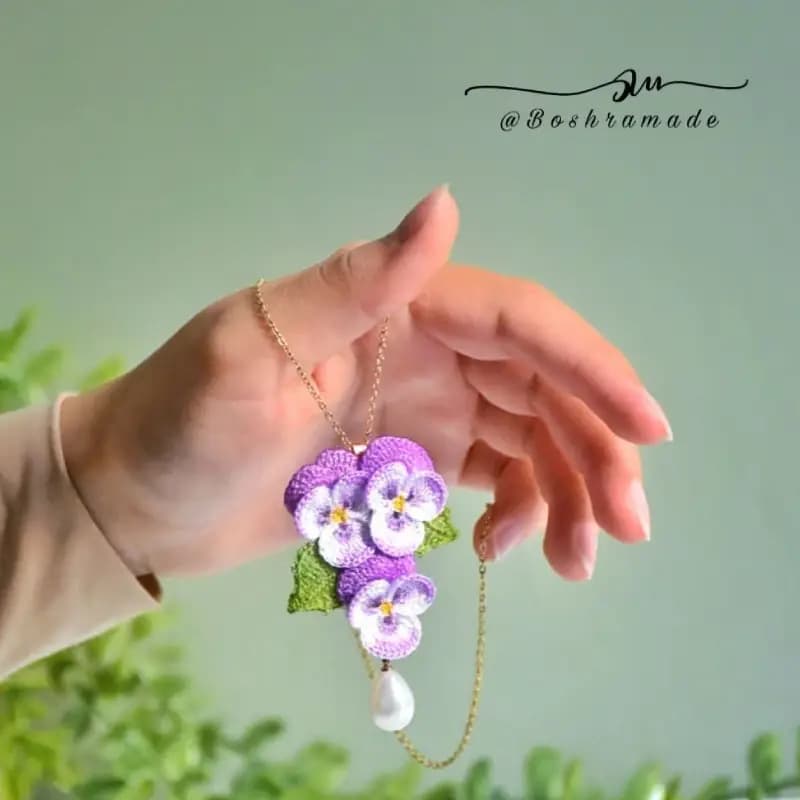 گردنبند سه گل بنفشه کدA530 — تصویر ۱۱