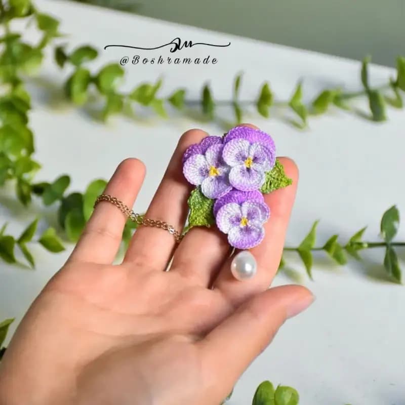 گردنبند سه گل بنفشه کدA530 — تصویر ۹