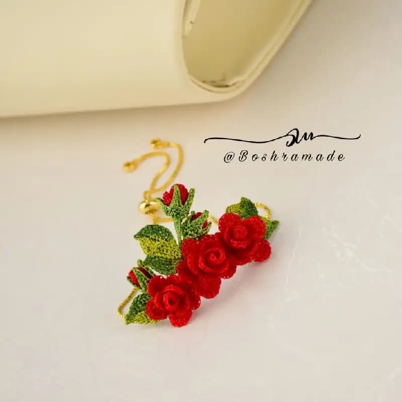 دستبند زنانه گل رز کد 38