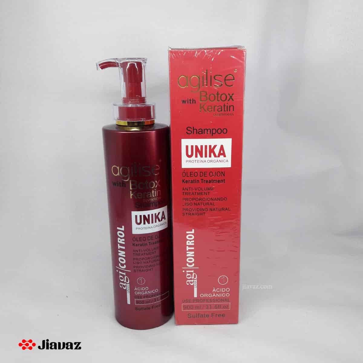 شامپو مو کراتینه و بدون سولفات یونیکا اجیلایز Unika agilise — تصویر ۳