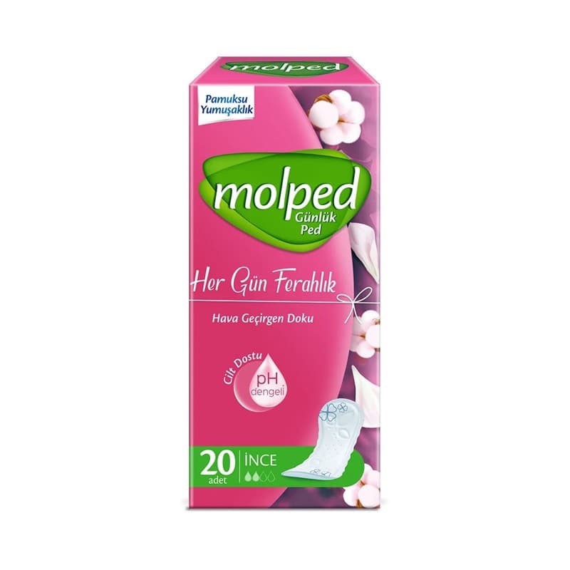 پد روزانه پنبه ای مولپد molped سایز کوچک ۲۰ عددی — تصویر ۱۱