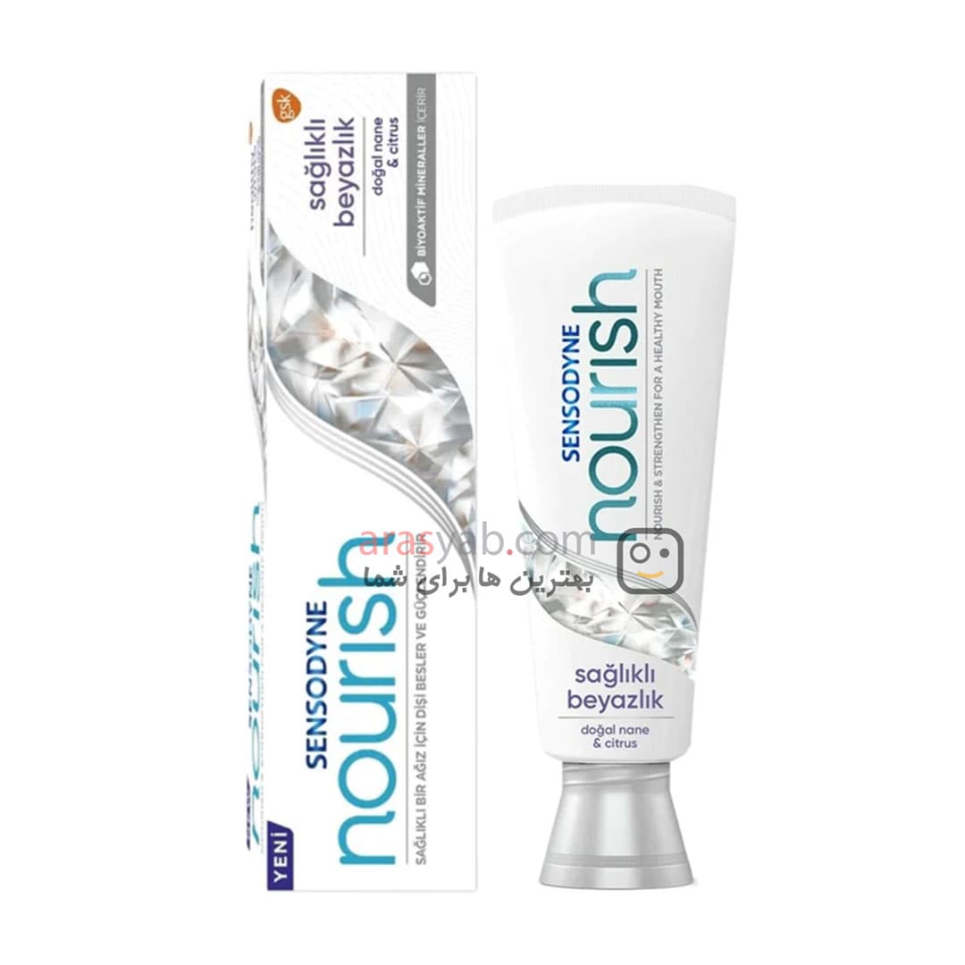 خمیر دندان سنسوداین Sensodyne سفید کننده مدل nourish حجم 75 میل — تصویر ۶