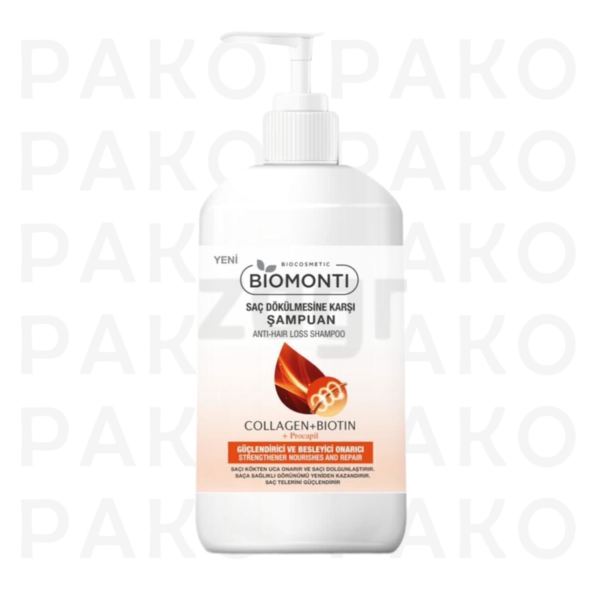 شامپو ضدریزش بیومونتی Biomonti مناسب انواع مو حاوی کلاژن و بیوتین حجم ۱ لیتر — تصویر ۵