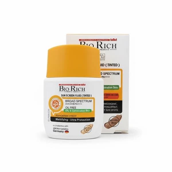 فلوئید ضد آفتاب SPF50 پوست خشک و نرمال بژ طبیعی بایوریچ 50 میلی لیتر Bio Rich — تصویر ۷