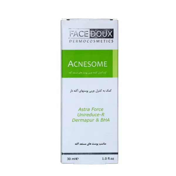 کرم کنترل کننده چربی بدن آکنه زوم فیس دوکس 30 میلی لیتر Face Doux — تصویر ۲