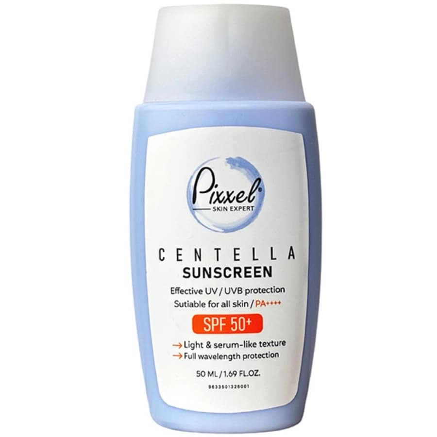 کرم ضدآفتاب SPF50 بی رنگ انواع پوست مدل Centella پیکسل 50 میلی لیتر Pixxel