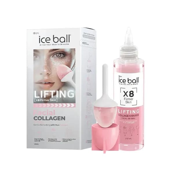 ژل آبرسان کلاژن لیفتینگ صورت آیس بال مدل صورتی حجم 212 ميلي‌ليتر Ice ball — تصویر ۳