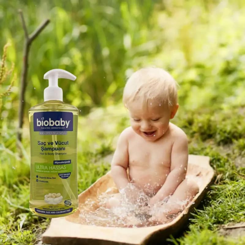 شامپو بدون سولفات کودک پروبیوتیک bio baby مدل ultra hassas حجم ۵۰۰ میل — تصویر ۵