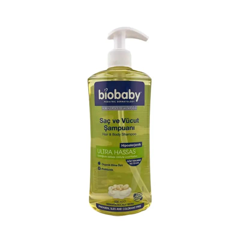 شامپو بدون سولفات کودک پروبیوتیک bio baby مدل ultra hassas حجم ۵۰۰ میل — تصویر ۳