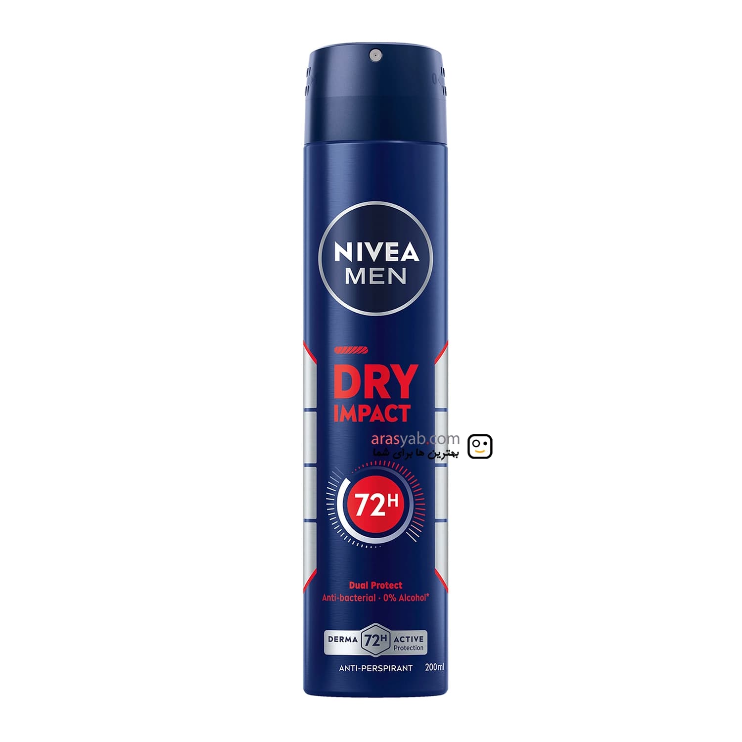 اسپری ضد تعریق نیوآ NIVEA مردانه مدل DRY IMPACT با محافظت 72 ساعته حجم ۲۰۰ میل
