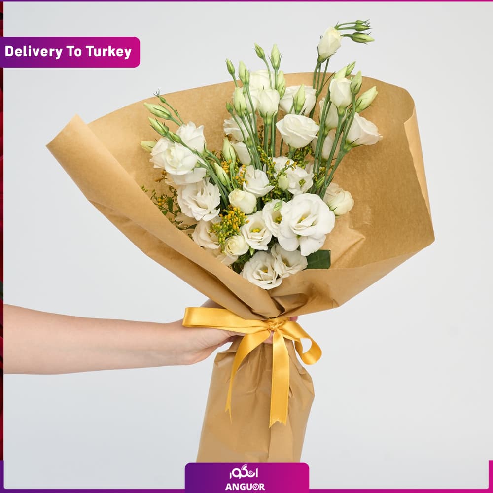 دسته گل لیسیانتوس سفید (ارسال گل به ترکیه)