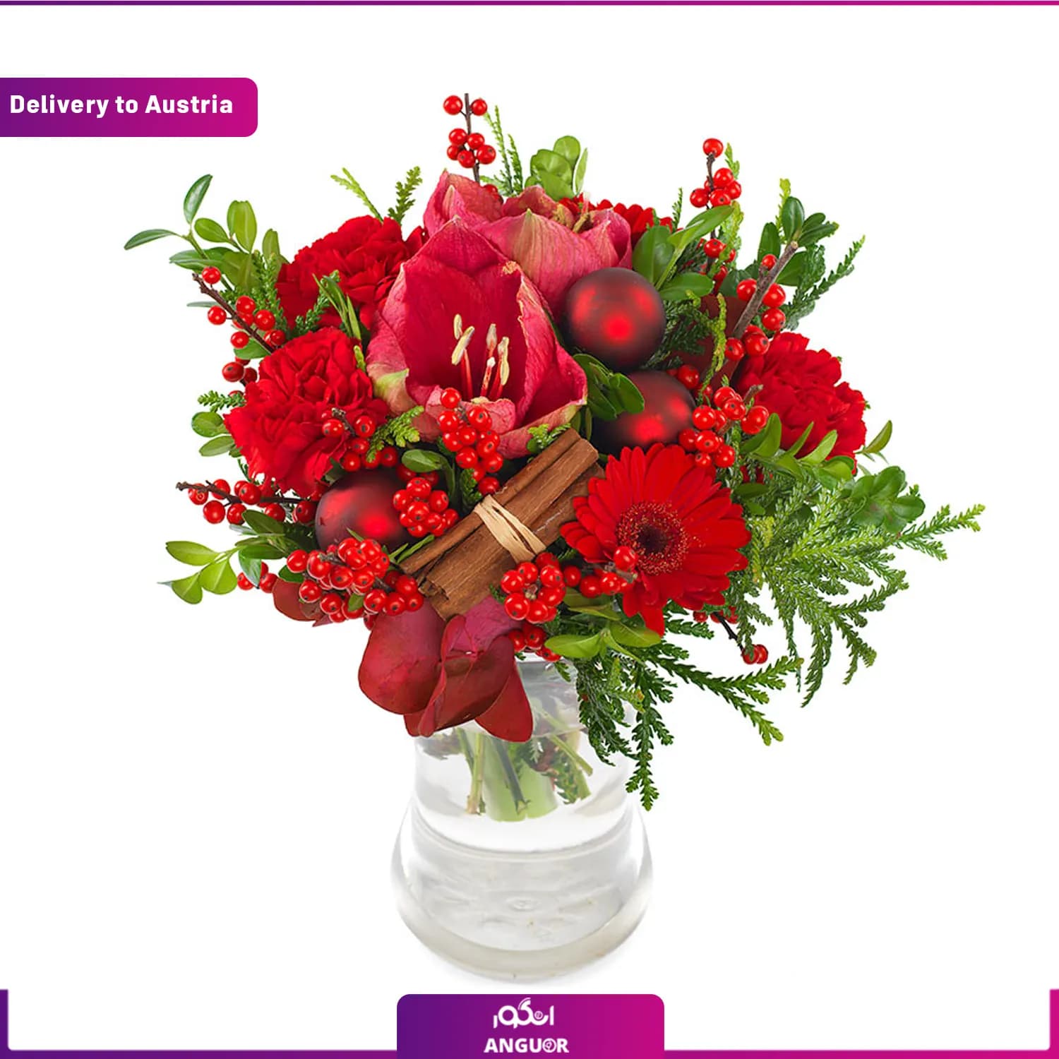 دسته گل رز قرمز (ارسال گل به اتریش)