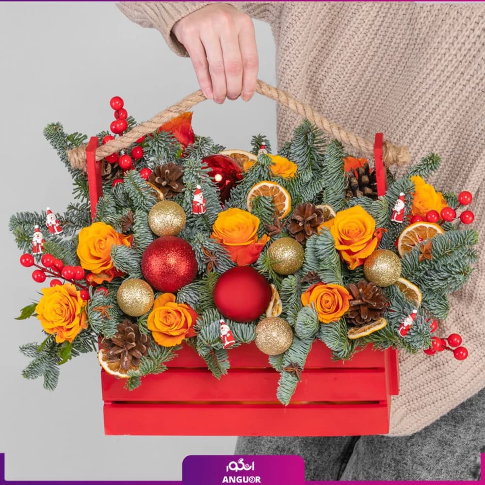 باکس گل کریسمس روزهای شاد (سال نو میلادی)