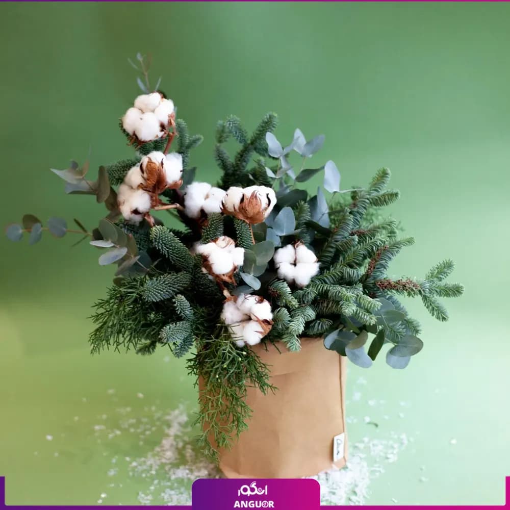 باکس گل کریسمس با پنبه (سال نو میلادی) — تصویر ۵