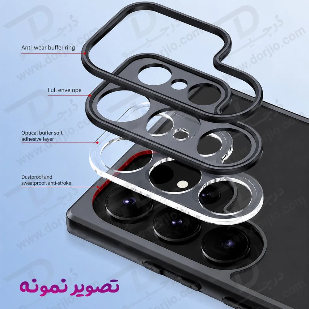 گارد شفاف رینگ استند 360 درجه مگ‌سیف Galaxy S23 Ultra مارک XUNDD سری Beatle Rotatable — تصویر ۷