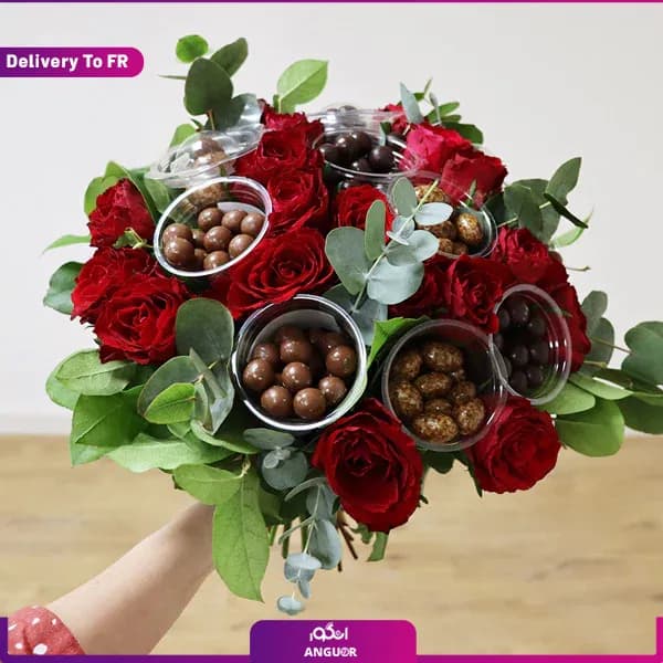 دسته گل و شکلات ولنتاین (تحویل در فرانسه) — تصویر ۳