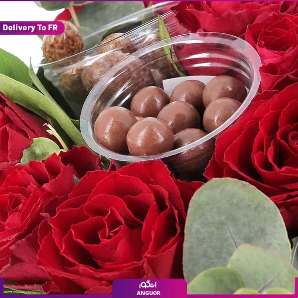 دسته گل و شکلات ولنتاین (تحویل در فرانسه) — تصویر ۴