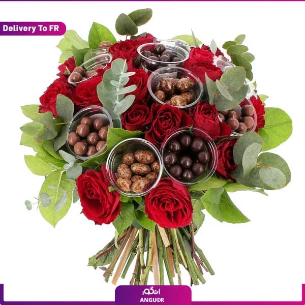 دسته گل و شکلات ولنتاین (تحویل در فرانسه) — تصویر ۲