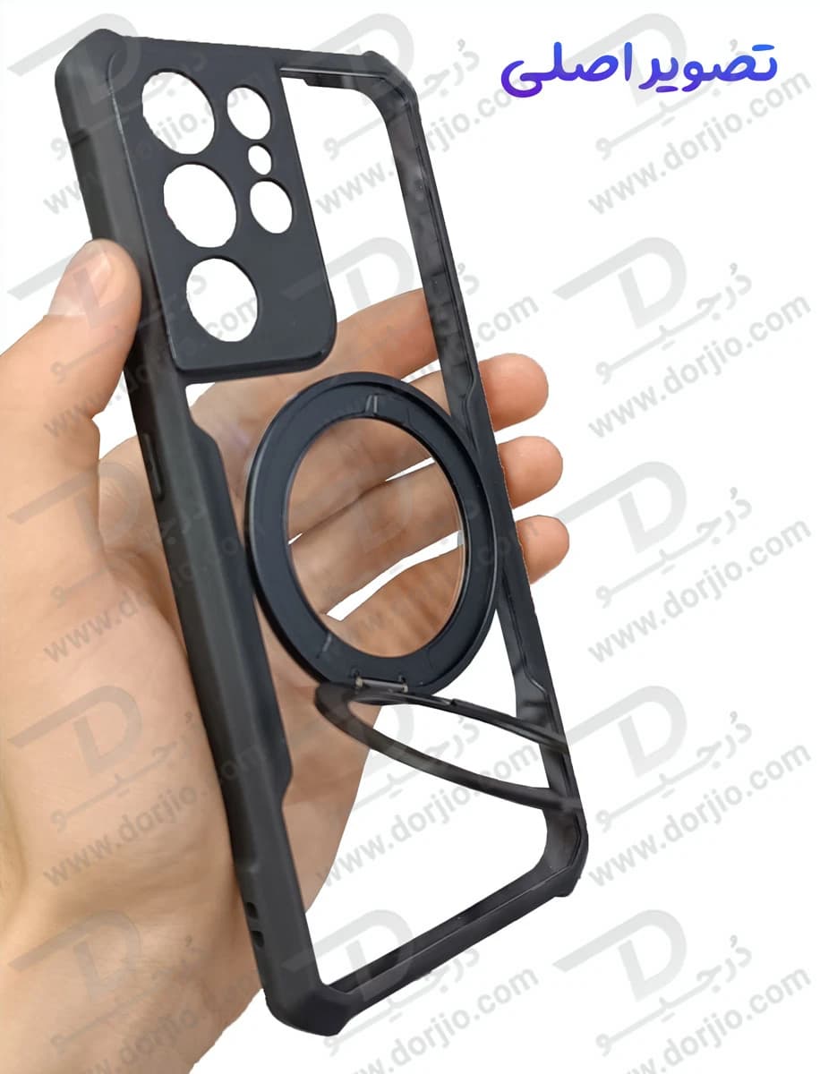 گارد شفاف رینگ استند 360 درجه مگ سیف Galaxy S21 Ultra مارک XUNDD سری Beatle Rotatable — تصویر ۶