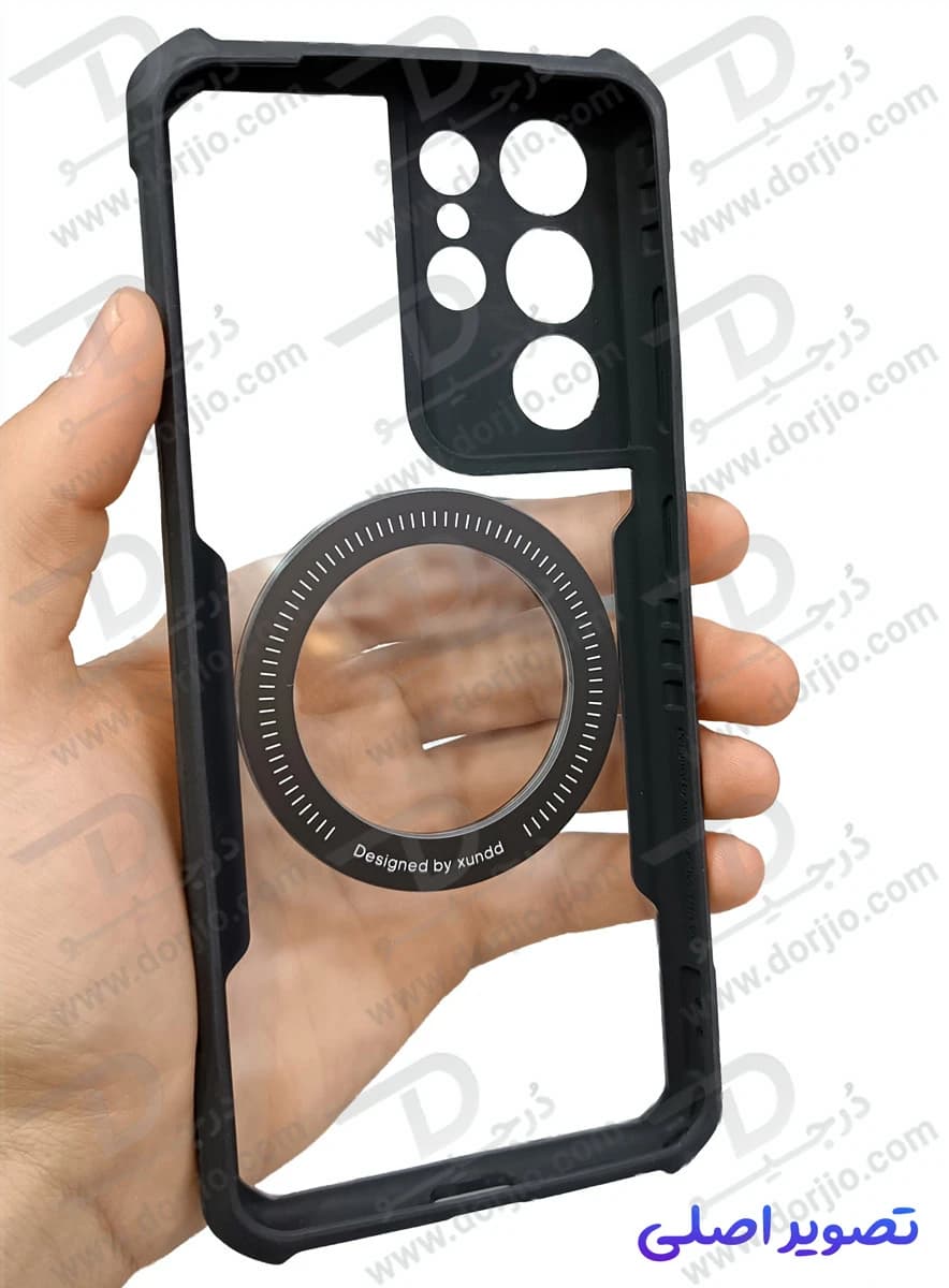 گارد شفاف رینگ استند 360 درجه مگ سیف Galaxy S21 Ultra مارک XUNDD سری Beatle Rotatable — تصویر ۸
