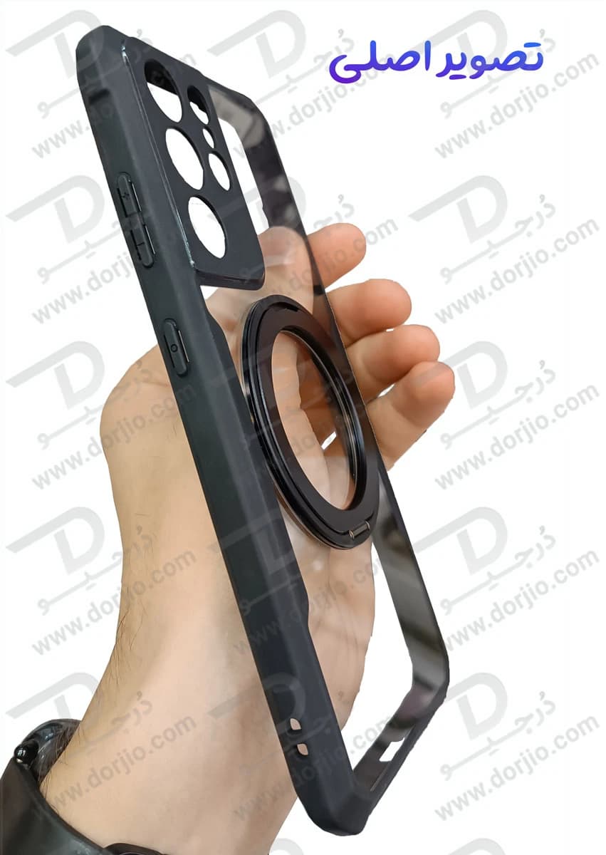 گارد شفاف رینگ استند 360 درجه مگ سیف Galaxy S21 Ultra مارک XUNDD سری Beatle Rotatable — تصویر ۴