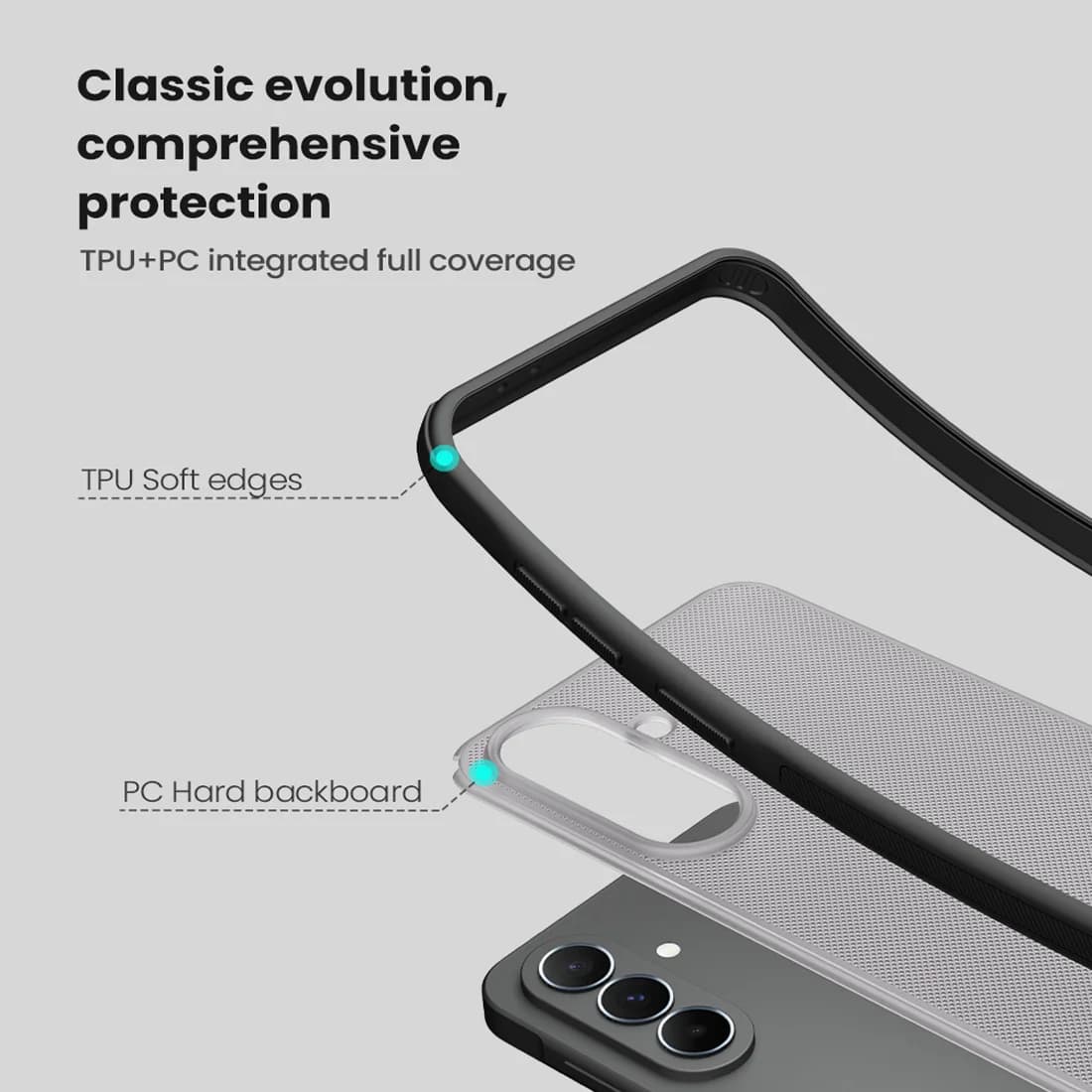 قاب ضدضربه دودی Galaxy A57 مارک نیلکین مدل Super Frosted Shield Pro Clear — تصویر ۹